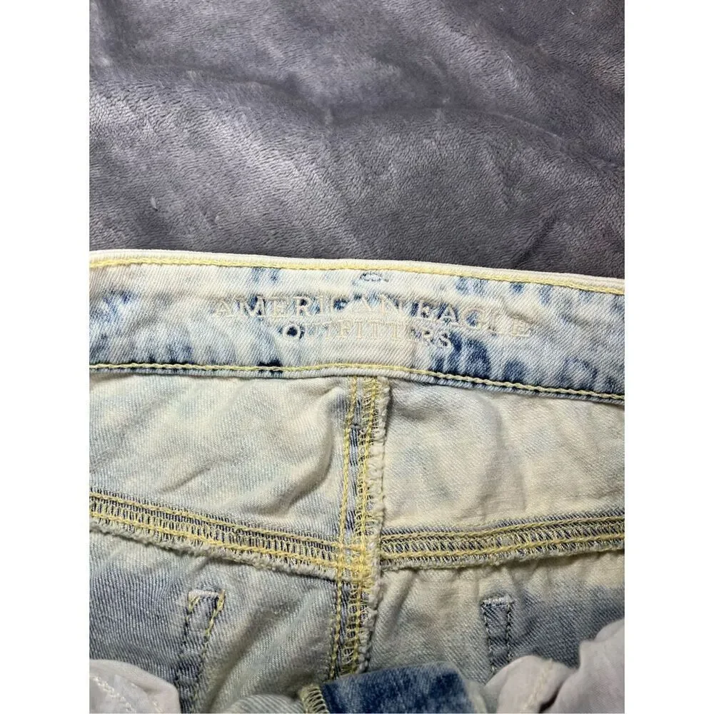American Eagle Jeans Womens Size 6 Blue Jeggings Hi-Rise Acid Wash Stretch Denim